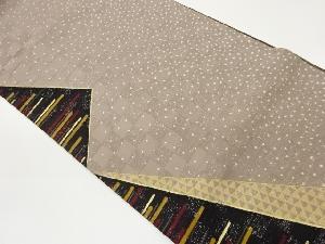 金彩重ね色紙に横縞・鱗文・抽象模様全通袋帯